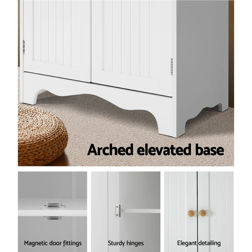 Berne Tall Cupboard 4-Door Sideboard White