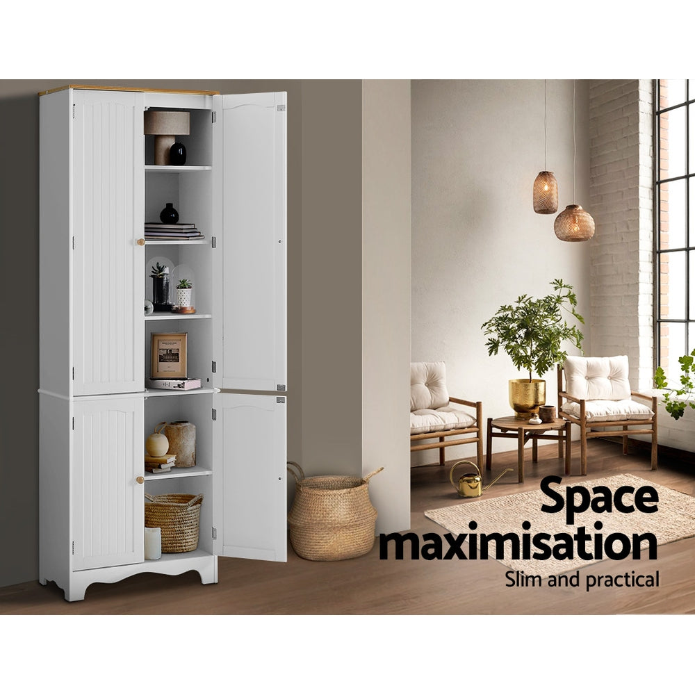 Berne Tall Cupboard 4-Door Sideboard White