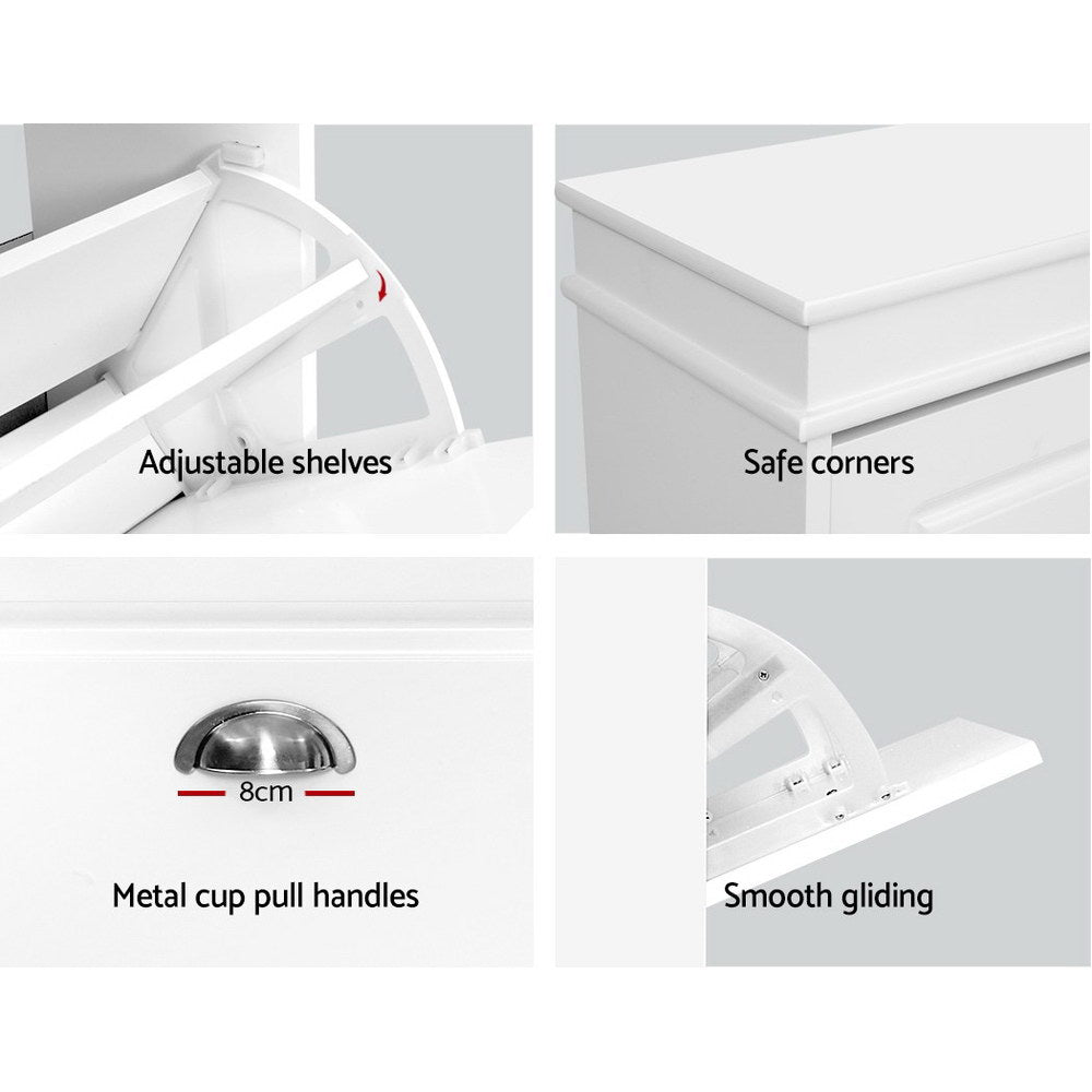 Sena 3-Tier Shoe Rack Cabinet 18 Pairs White