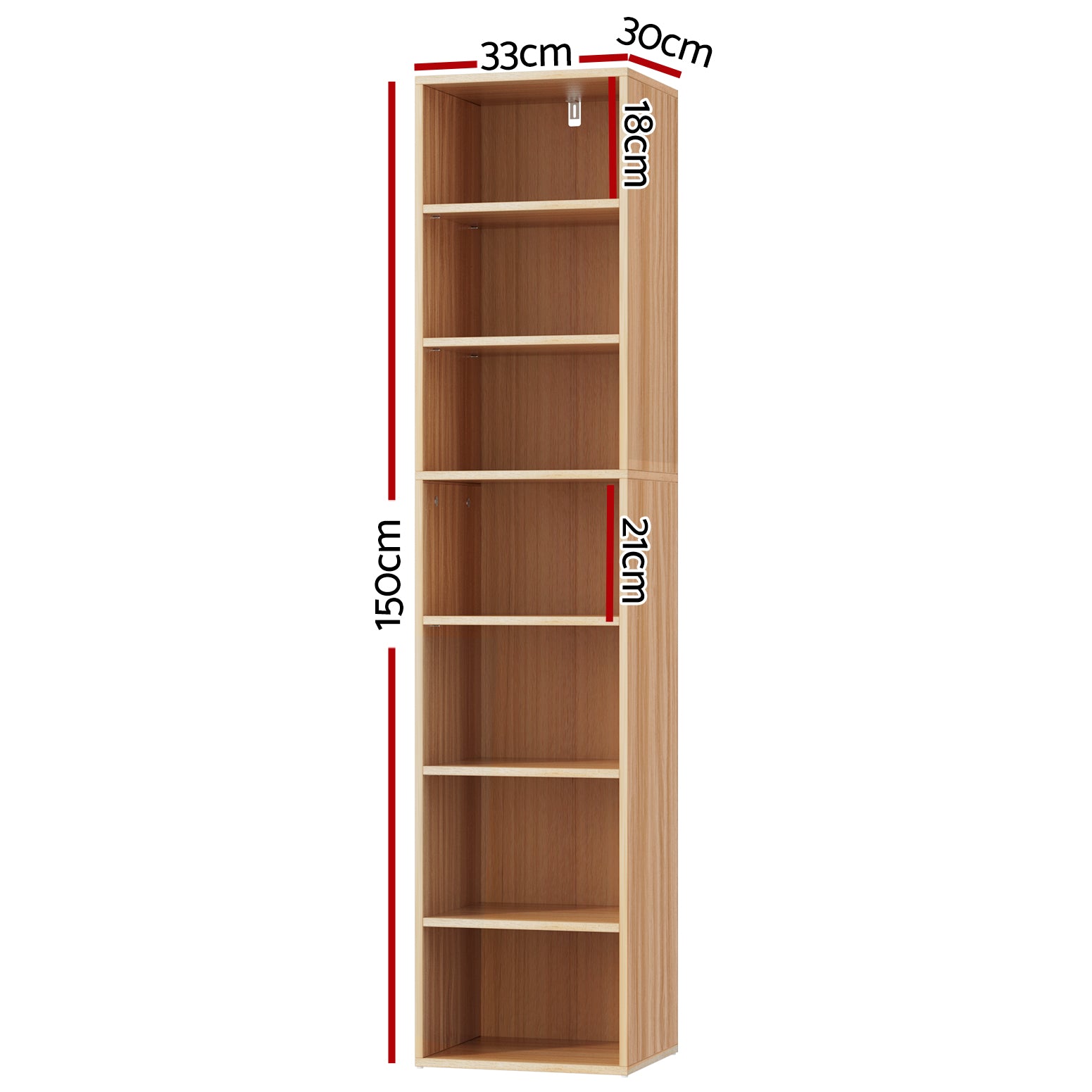 MILO 7-Tier Bookshelf Pine