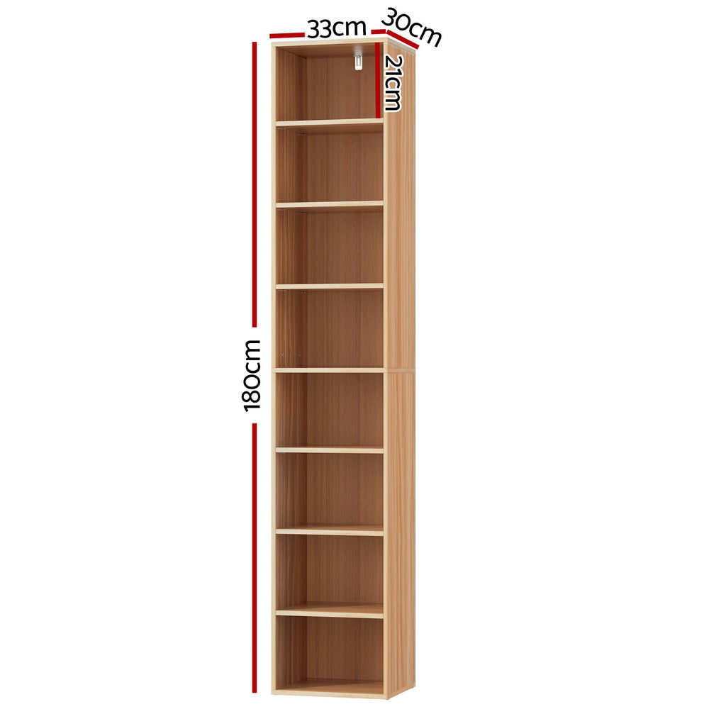 MILO 8-Tier Bookshelf Pine