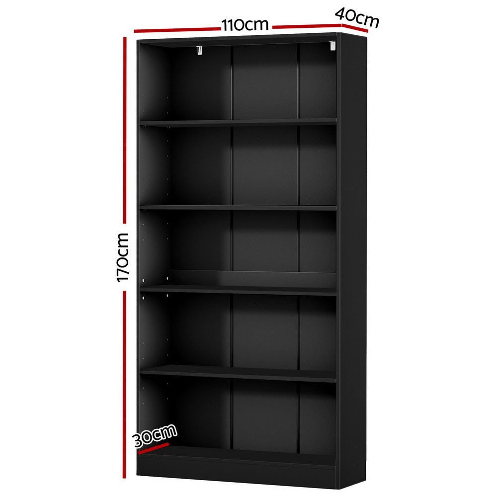 ANTON 5-Tier Bookshelf Black