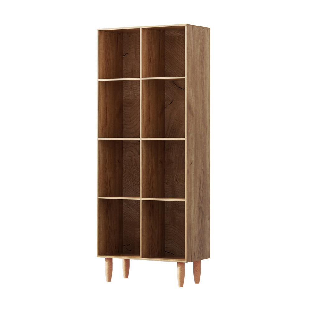 4-Tier Multi-Compartment Bookshelf, Walnut - Artiss