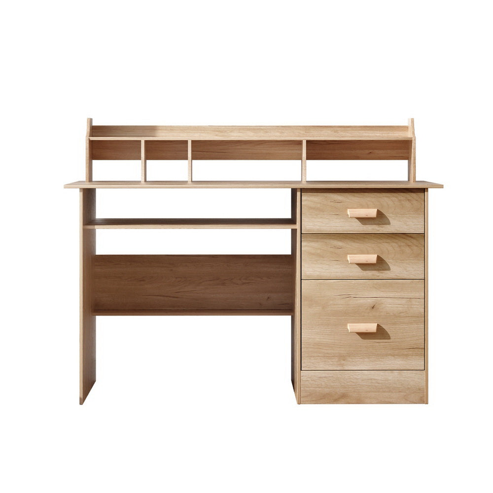 Pine Particle Board Computer Desk with Shelves & Drawers - Artiss