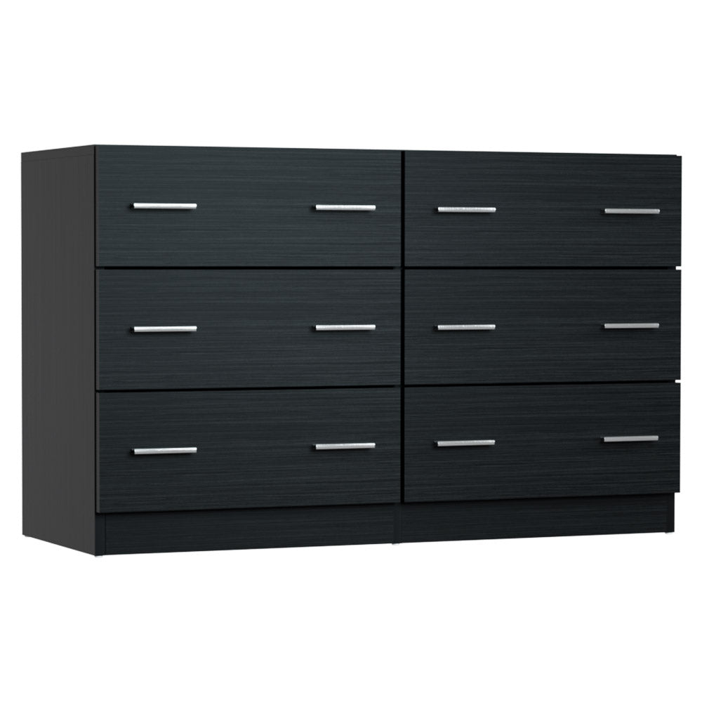 VEDA 6-Drawer Lowboy Chest Black