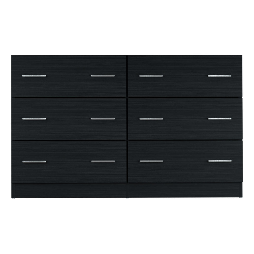 VEDA 6-Drawer Lowboy Chest Black