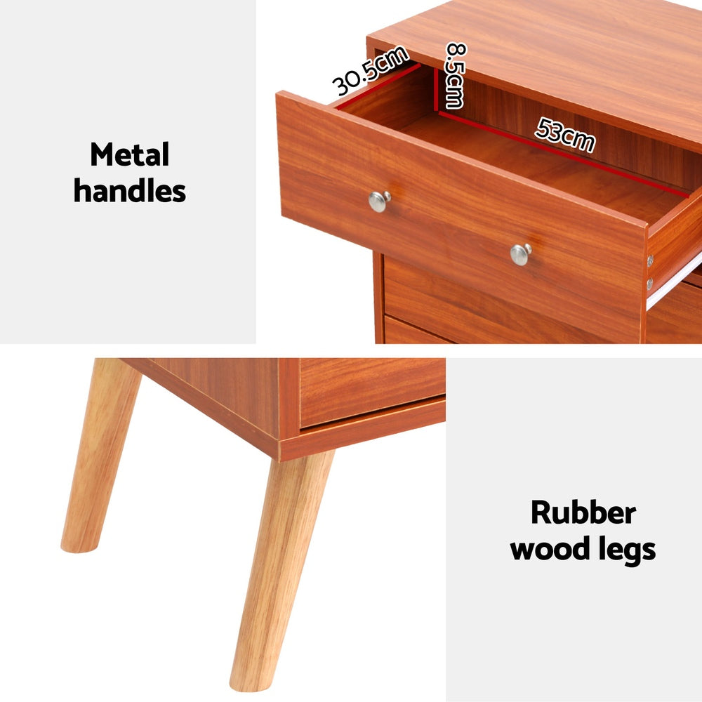 Artiss 6-Drawer Chest Storage Cabinet Walnut