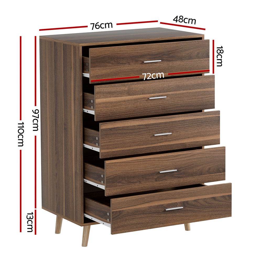 MIRI 5-Drawer Chest Walnut