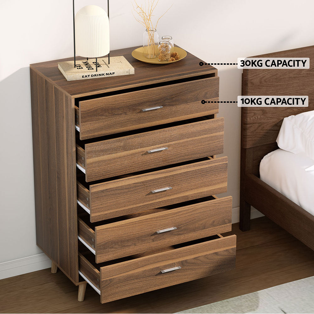MIRI 5-Drawer Chest Walnut