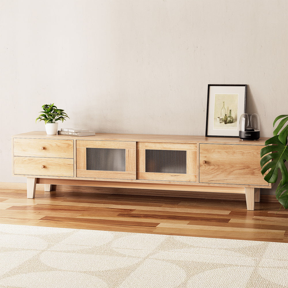 180cm Pine TV Cabinet Entertainment Unit, Drawers - Artiss