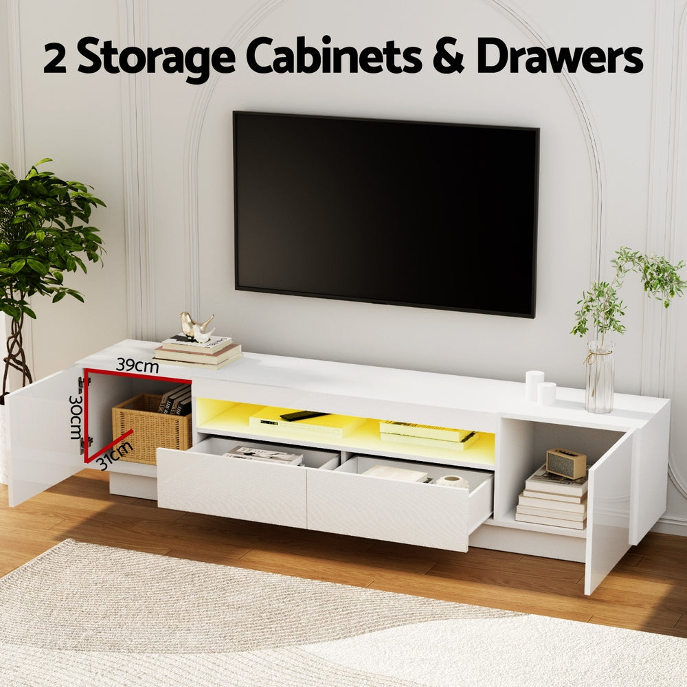 Artiss 180cm TV Entertainment Unit RGB LED White