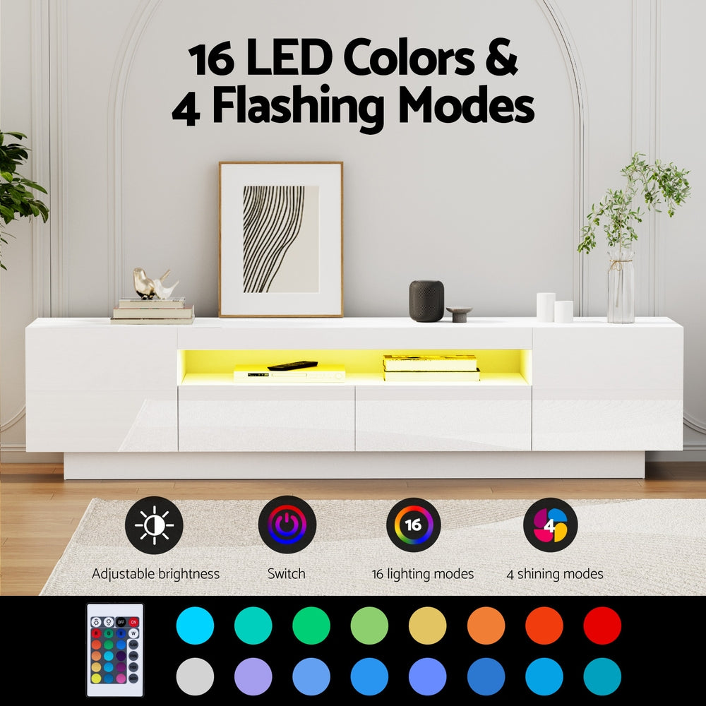 Artiss 180cm TV Entertainment Unit RGB LED White