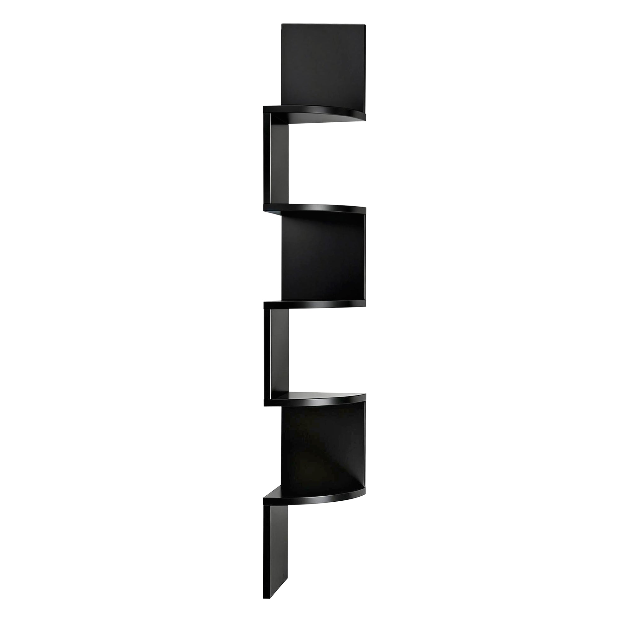 Artiss Wall Shelf Bookshelf Corner Floating 5-Tier Black
