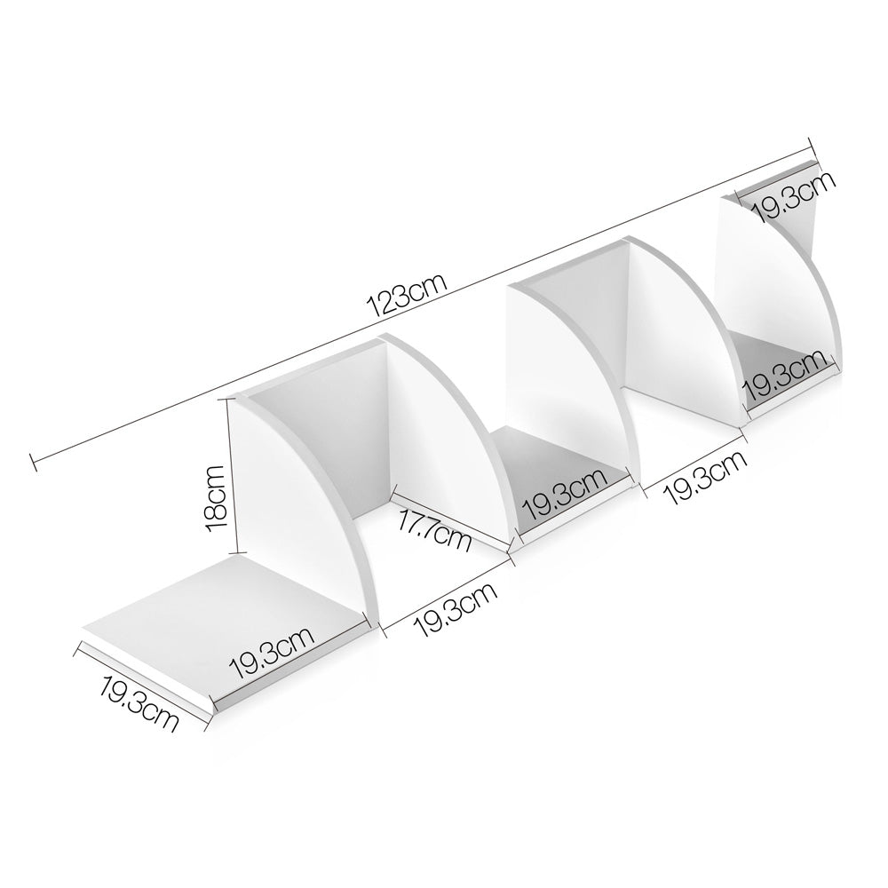 Artiss 5-Tier Corner Floating Wall Shelf White