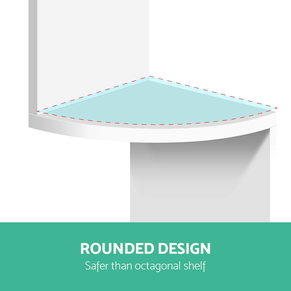 Artiss 5-Tier Corner Floating Wall Shelf White
