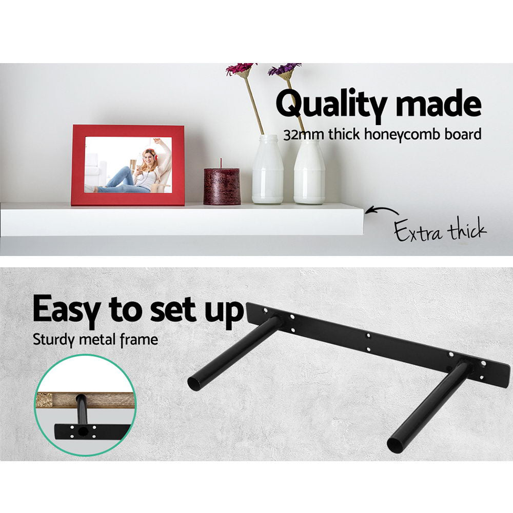 Floating Wall Shelf Set 3 Piece White