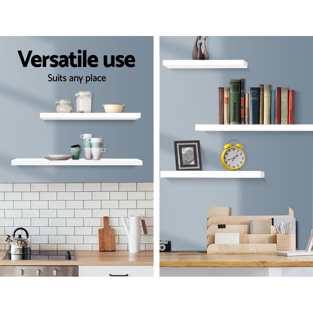 Floating Wall Shelf Set 3 Piece White