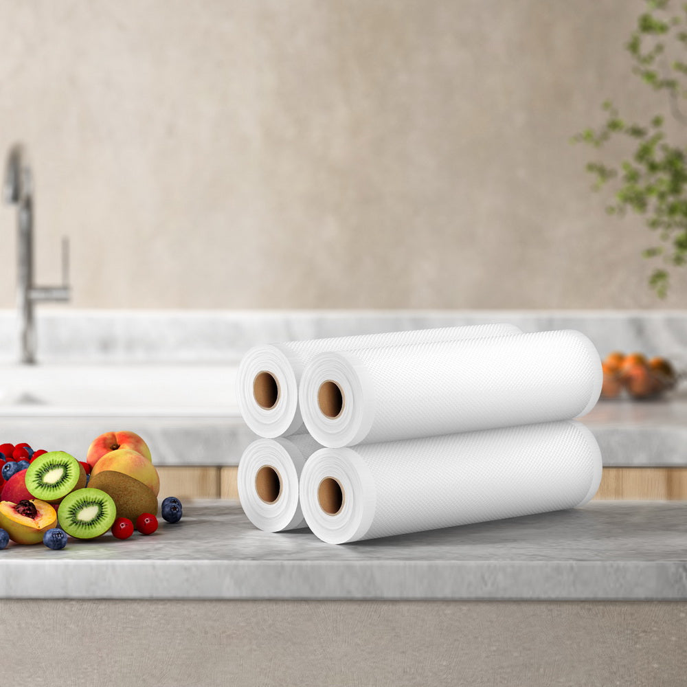 4-Pack 25cm x 6m Food Vacuum Sealer Bags Transparent