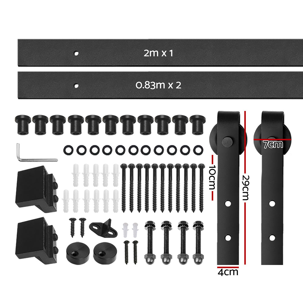 Cefito 3.66m Sliding Barn Door Hardware Track Set Black