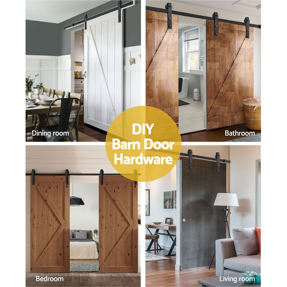 Cefito 4m Sliding Barn Door Hardware Track Set Black