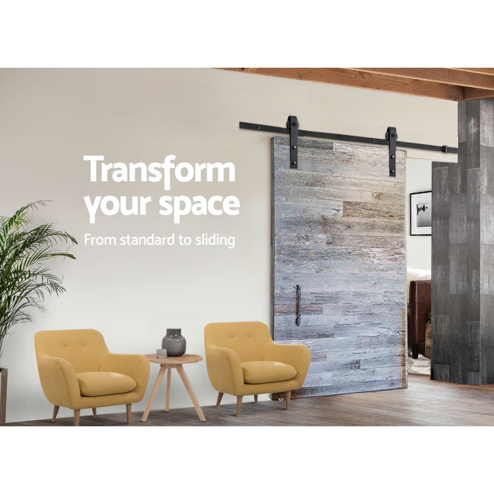 Cefito 4m Sliding Barn Door Hardware Track Set Black