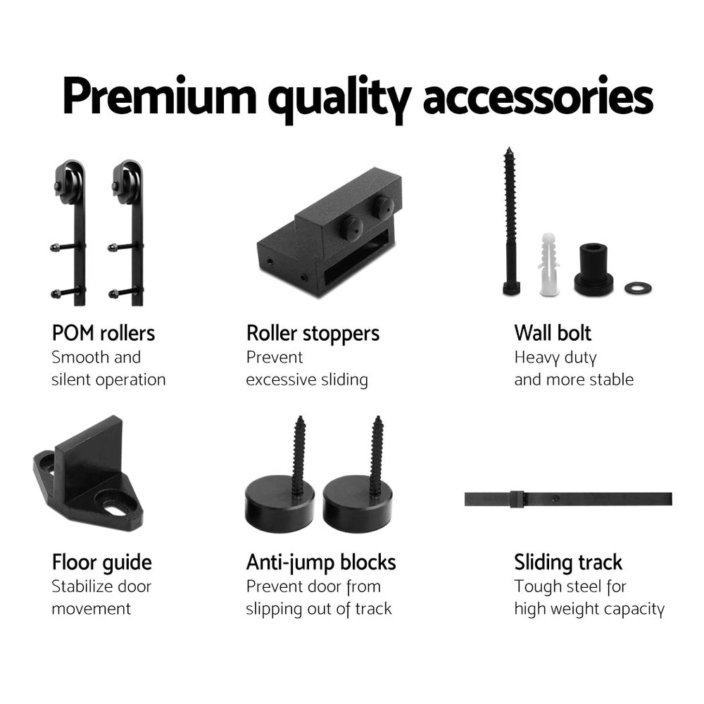 Cefito 4m Sliding Barn Door Hardware Track Set Black