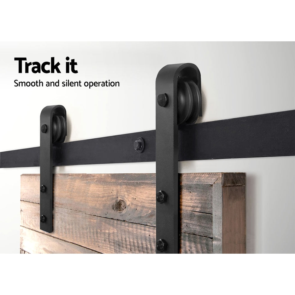 Cefito 4m Sliding Barn Door Hardware Track Set Black