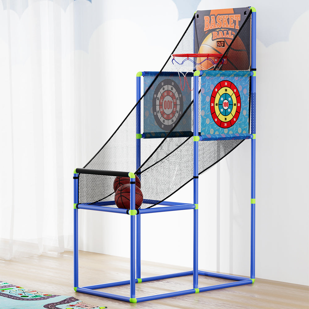 Arcade Basketball Game Adjustable Electronic Scorer Kids Blue