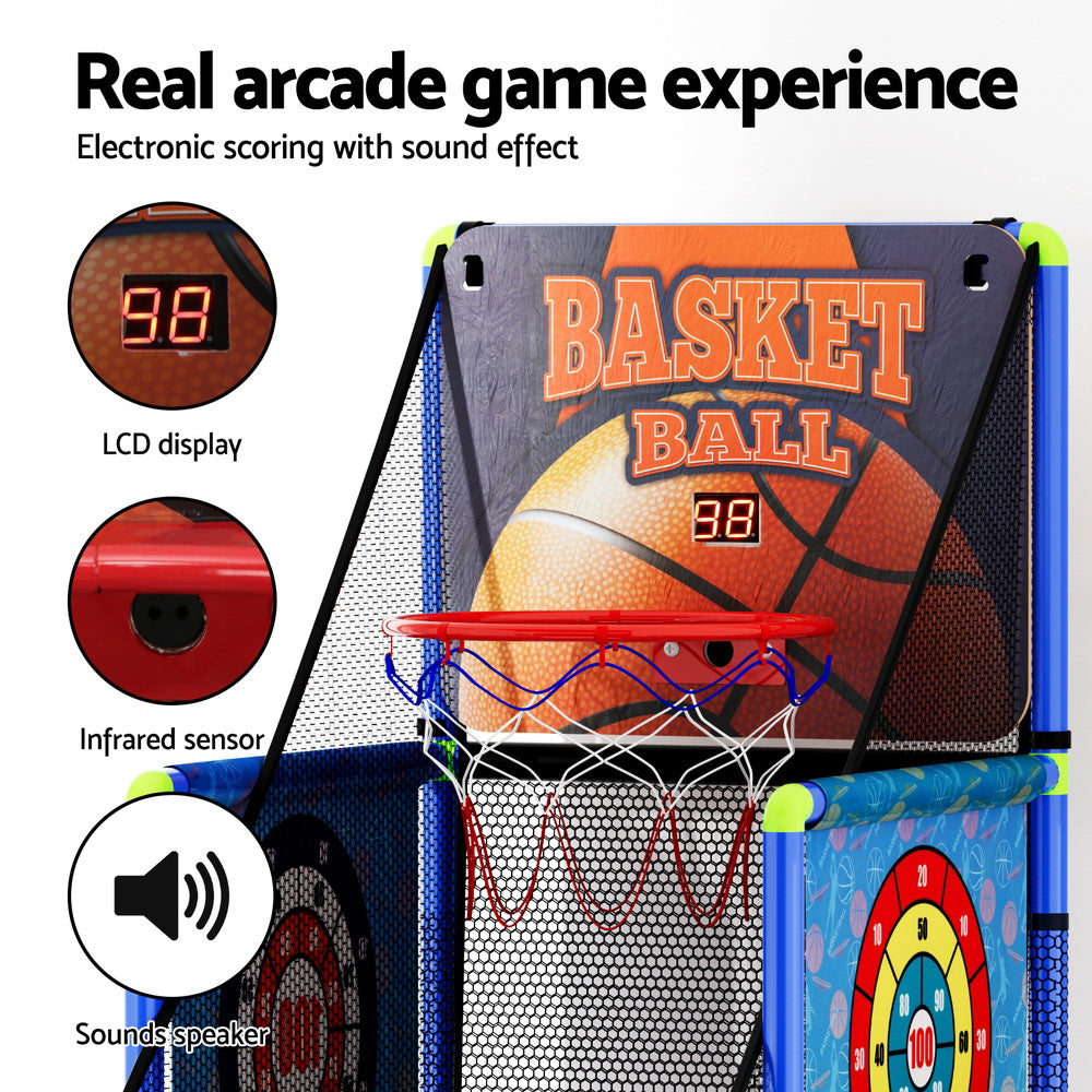Arcade Basketball Game Adjustable Electronic Scorer Kids Blue