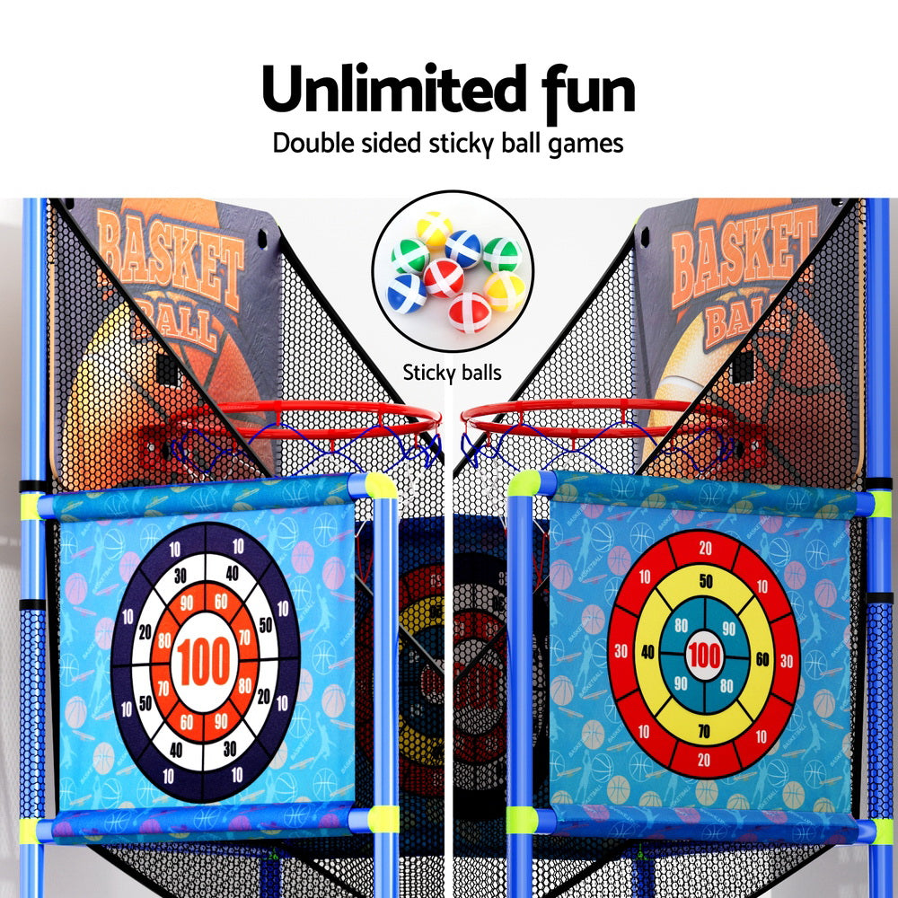 Arcade Basketball Game Adjustable Electronic Scorer Kids Blue