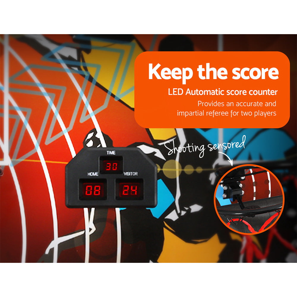 Double Shoot Basketball Arcade Game Electronic Scorer 8 Modes Black