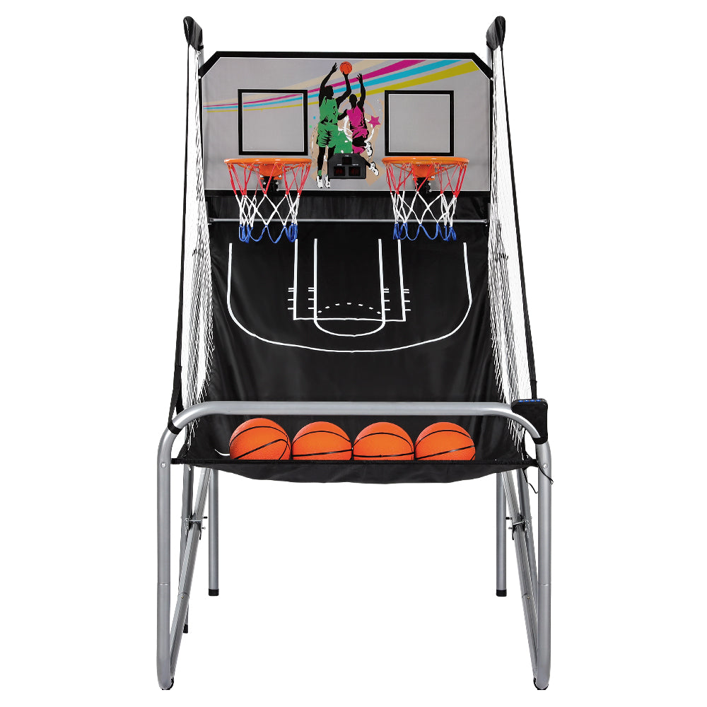 Double Shoot Basketball Arcade Game Electronic Scorer 8 Modes Grey