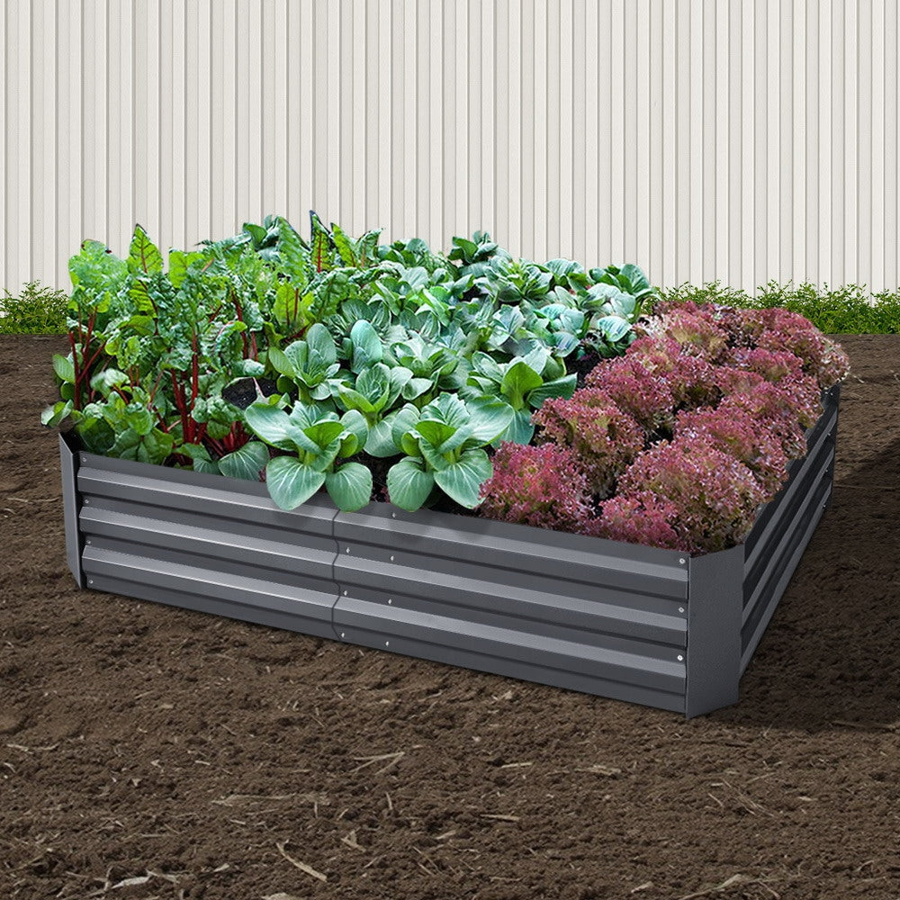 Green Fingers 150x90cm Raised Garden Bed Galvanised Steel Planter Box