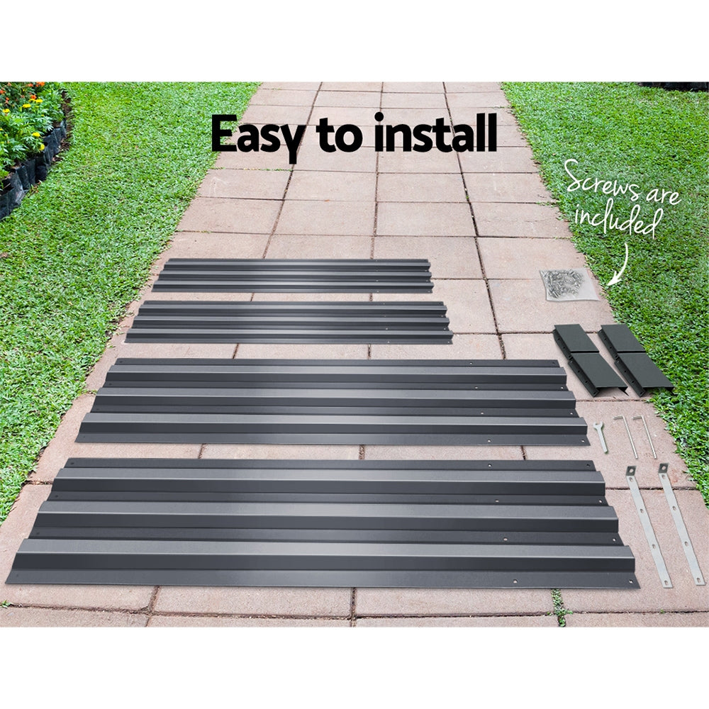 Green Fingers 150x90cm Raised Garden Bed Galvanised Steel Planter Box