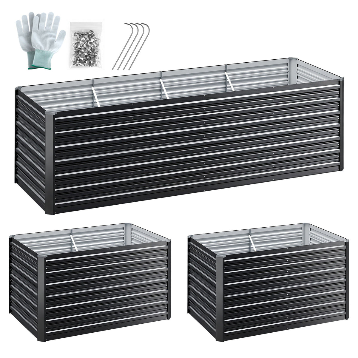 Green Fingers Raised Garden Bed Kit 240cm Galvanised Steel
