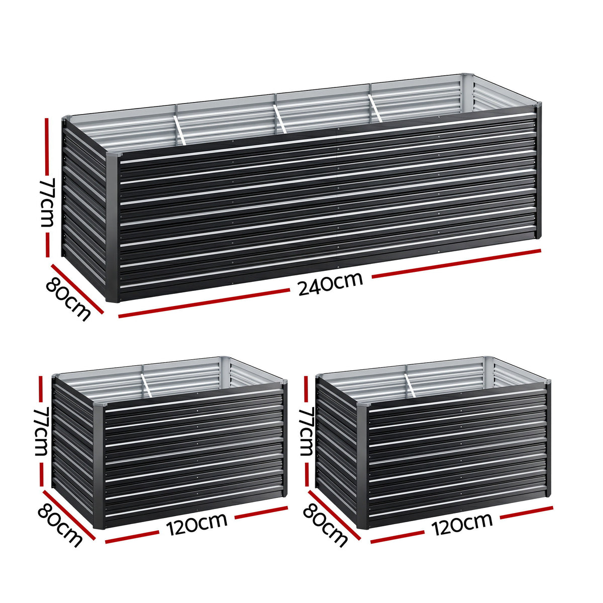 Green Fingers Raised Garden Bed Kit 240cm Galvanised Steel