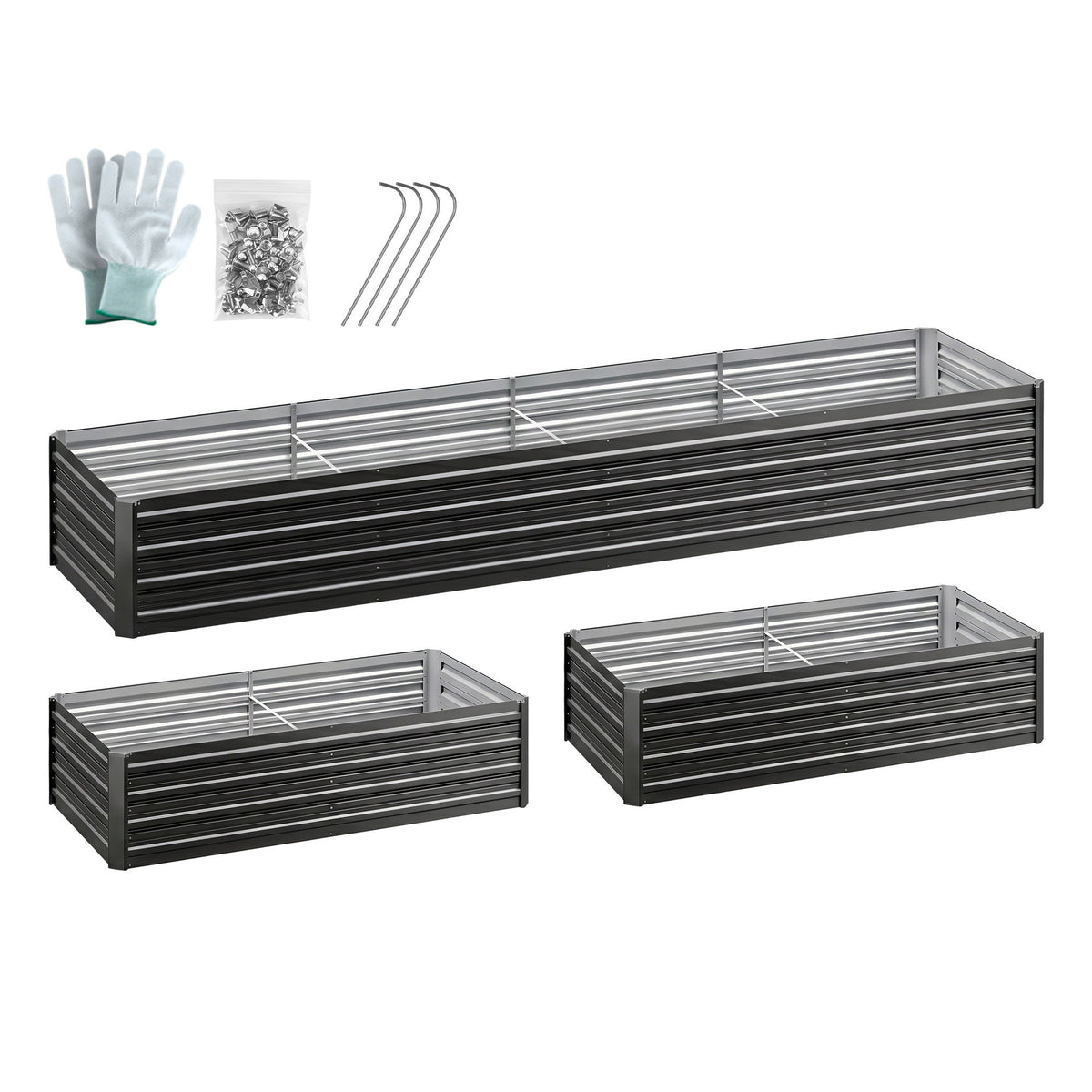 Green Fingers 2-in-1 Raised Garden Bed Kit 320cm Galvanised Steel