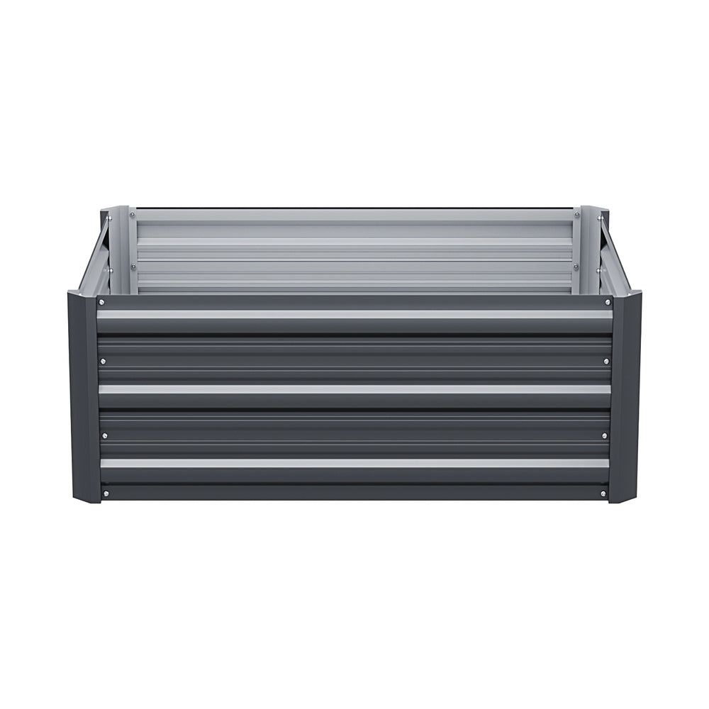 Greenfingers 80x60x30cm Raised Planter Box Aluminium Grey