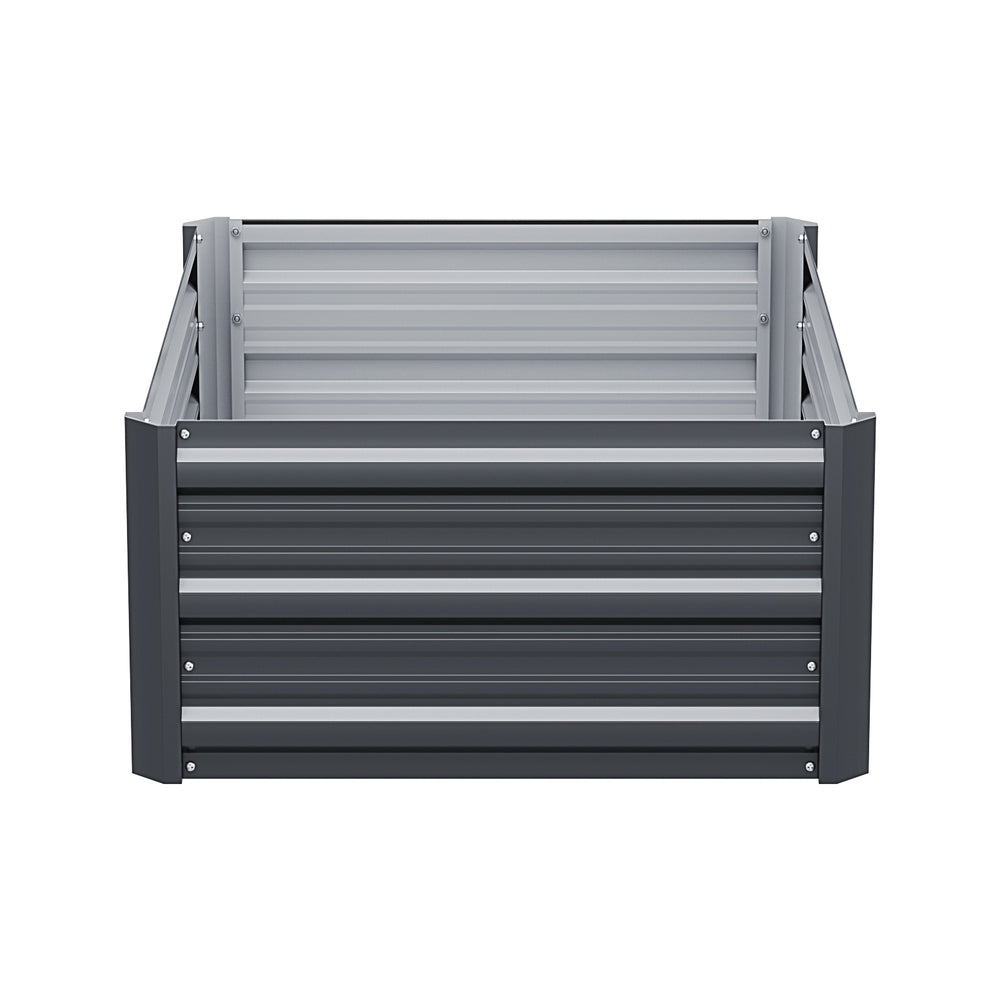 Greenfingers 80x60x30cm Raised Planter Box Aluminium Grey