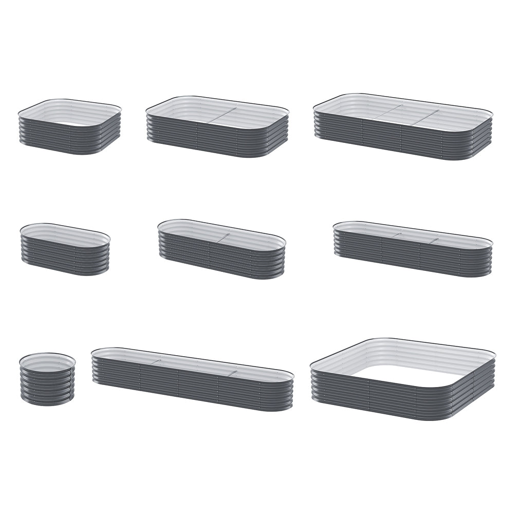 Greenfingers 9-in-1 Modular Planter Box 40cm Aluminium Grey