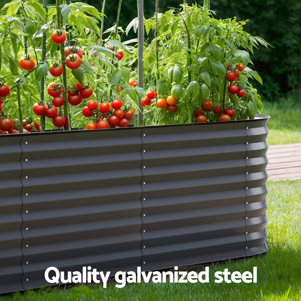 Galvanized 9-in-1 Raised Modular Garden Bed 56CM, Green Fingers