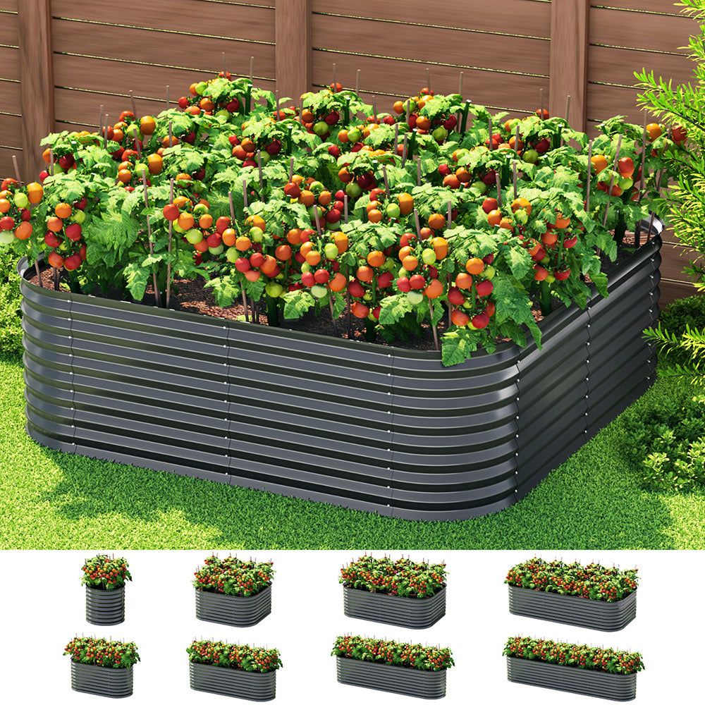 Galvanized 9-in-1 Raised Modular Garden Bed 56CM, Green Fingers