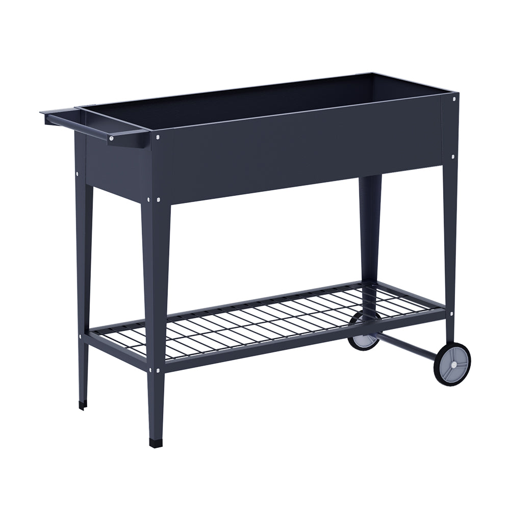 Green Fingers 100x40x80cm Raised Garden Bed Planter Box Aluminium Grey