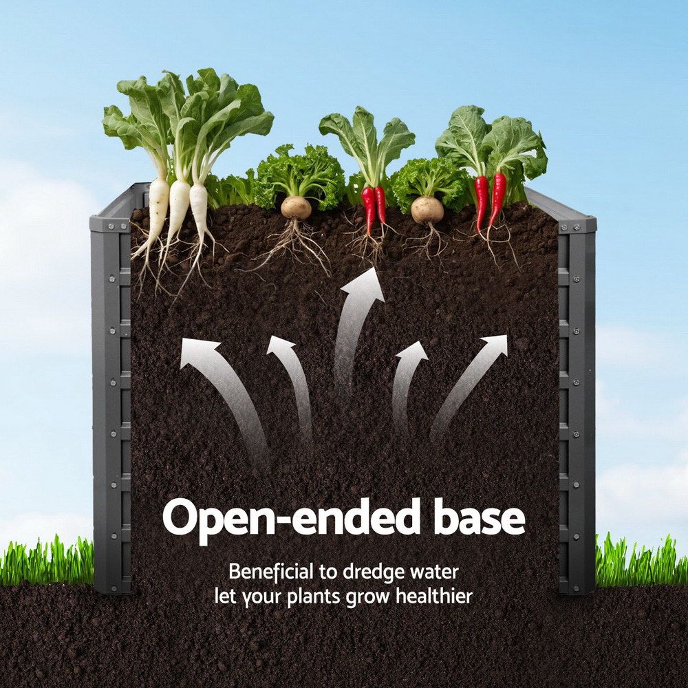 Green Fingers 2x Raised Garden Bed 100x100x77cm Galvanised Planter Box