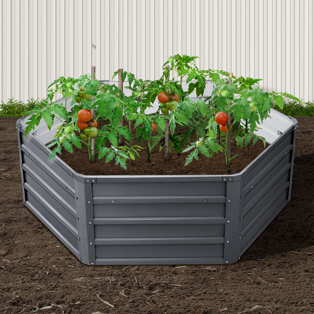 Green Fingers 2x Raised Garden Bed 130x130x46cm Galvanised Planter