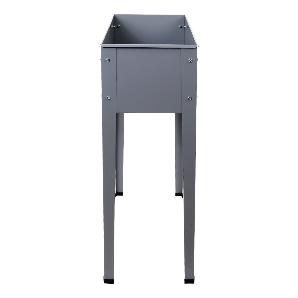 Green Fingers 100x80x30cm Elevated Planter Box Galvanised Steel