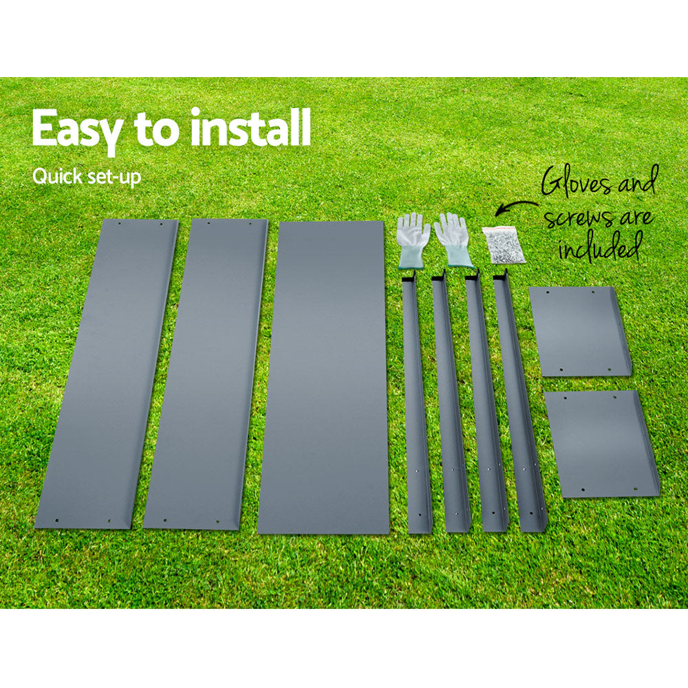 Green Fingers 100x80x30cm Elevated Planter Box Galvanised Steel