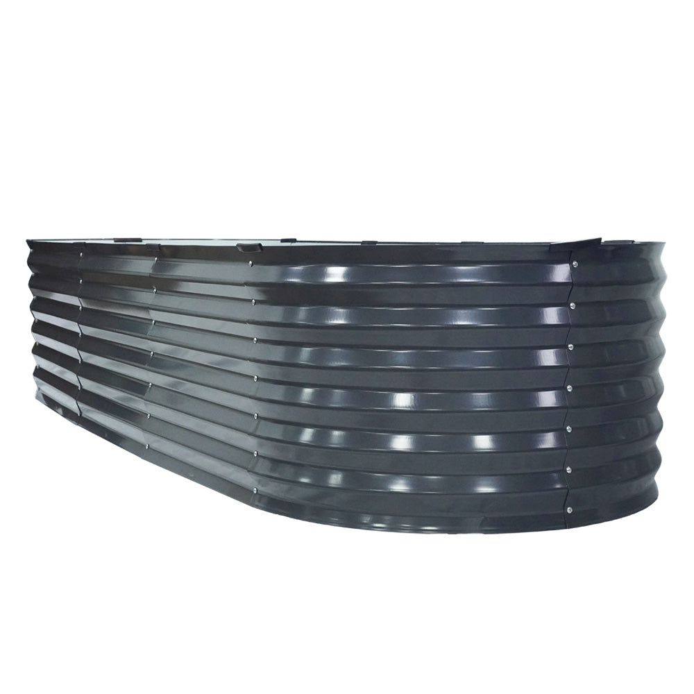 Green Fingers Oval Planter Box 240x80x42cm Raised Garden Bed Galvanised