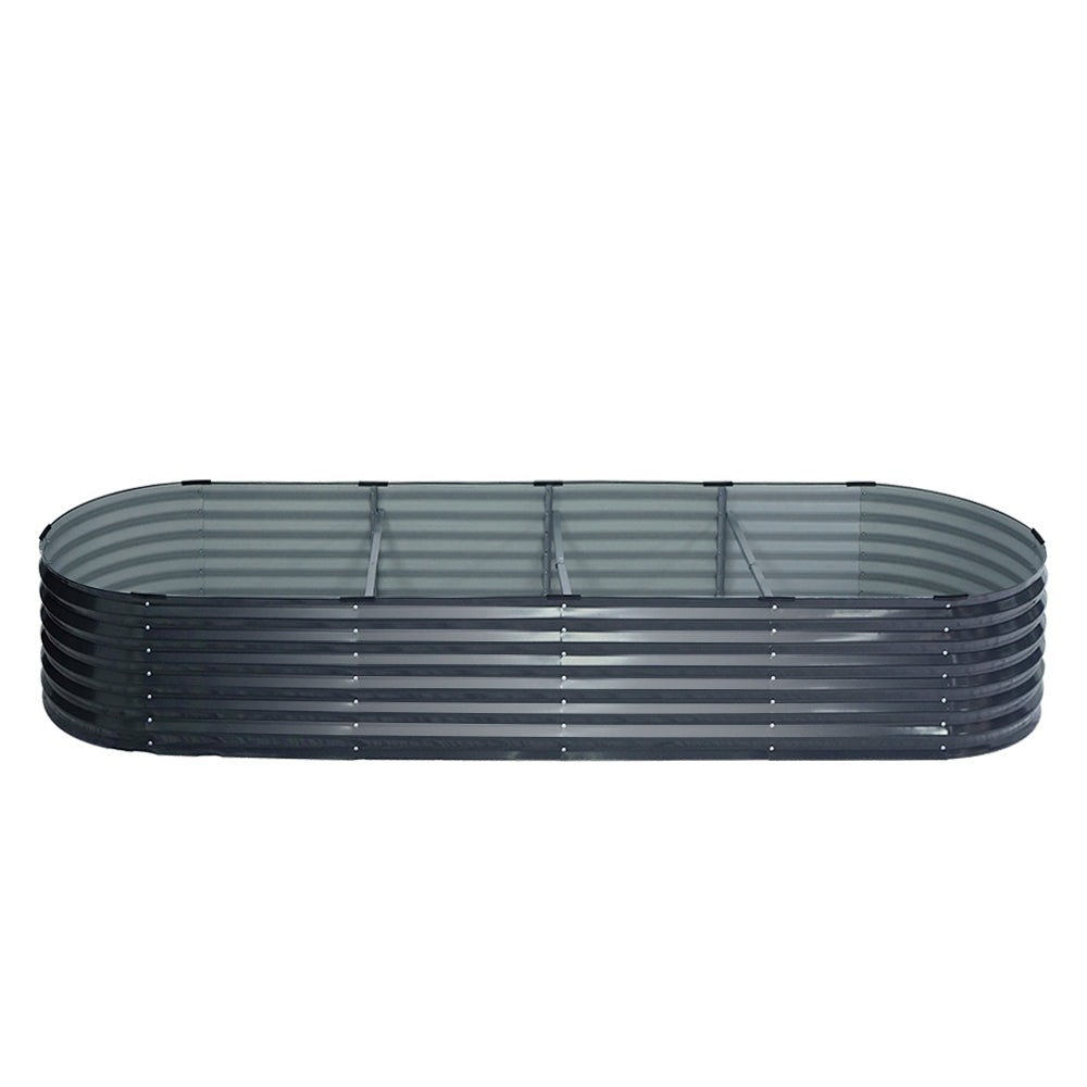 Green Fingers Oval Planter Box 320x80x42cm Raised Garden Bed Galvanised