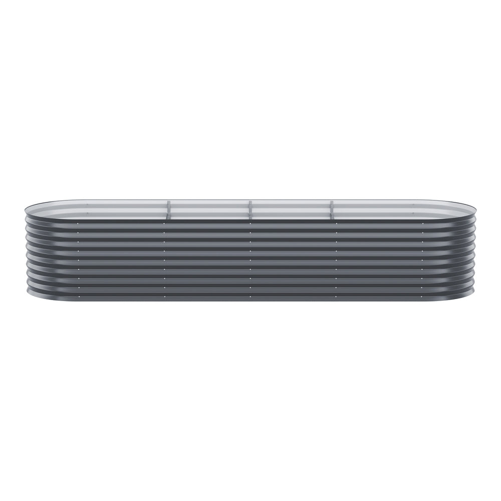 Greenfingers Oval Planter Box 320x80x56cm Aluminium Grey